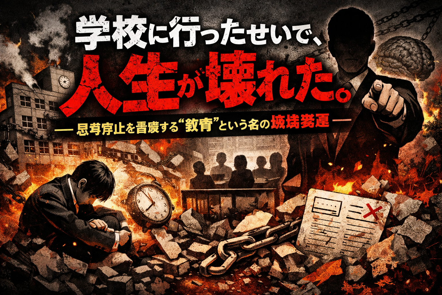 学校に行けば成長するという大嘘──判断力を奪い、停滞を正義にし、社会に出てから壊れる人間を量産する日本教育の正体