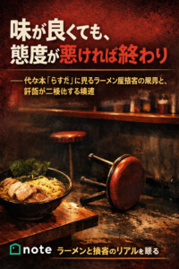 駅チカということでサービスがゴミの店を選び、舐めた箸で食べ物を分ける──思考停止OSの実例